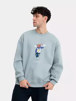 Свитшот мужской в сером цвете с печатью