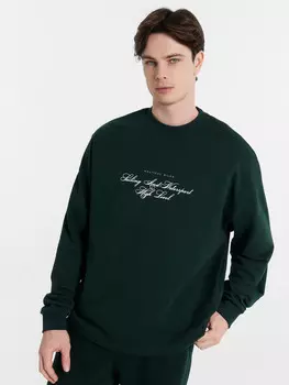 Свитшот мужской зеленый с надписью