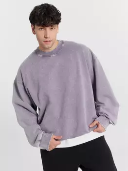 Свитшот серый с эффектом выцветания