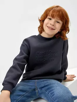 Свитшот в темно-сером цвете с печатью