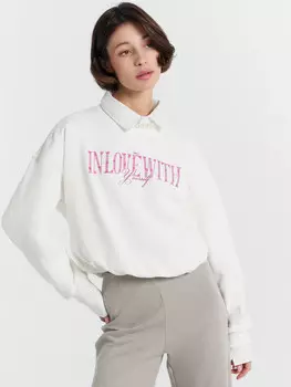 Свитшот женский белый с надписью