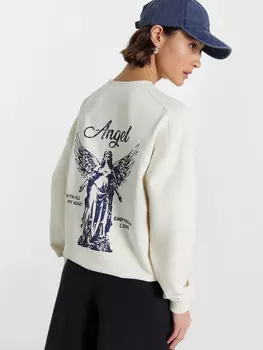 Свитшот женский белый с принтом