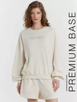 Свитшот женский бежевый с принтом