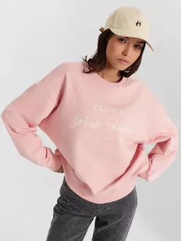 Свитшот женский розовый с надписью france