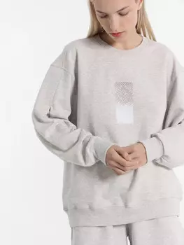 Свитшот женский серый с печатью