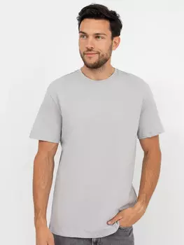 Свободная однотонная футболка в сером цвете