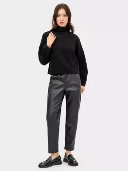 Свободные брюки из экокожи