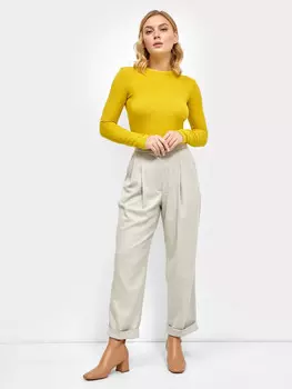 Свободные брюки с высокой посадкой в оттенке