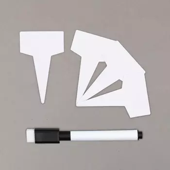 Таблички садовые для маркировки, 7 см, набор 20 шт., маркер, пластик, белые, greengo