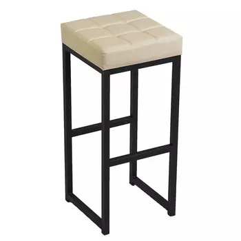 Табурет барный лофт-2 без спинки, черный/молочная рептилия