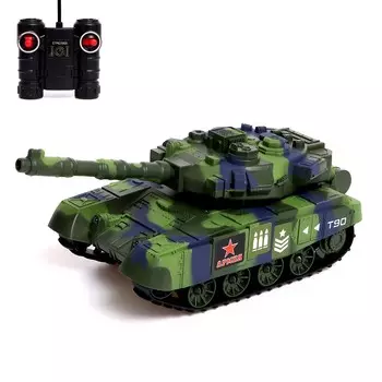 Танк радиоуправляемый т90, работает от аккумулятора, стреляет вв пулями, цвет зеленый