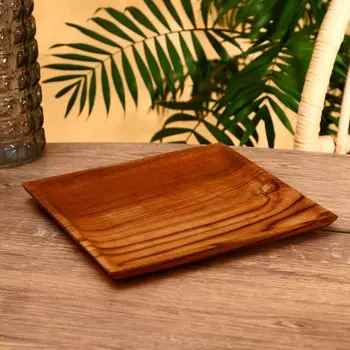 Тарелка квадратная, 25252 см, тиковое дерево