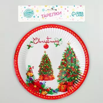 Тарелка новогодняя бумажная