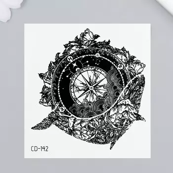 Переводная тату на тело черная