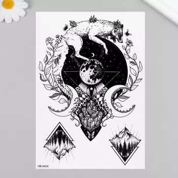 Переводная тату на тело черная