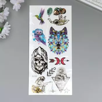 Татуировка на тело черная с цветом