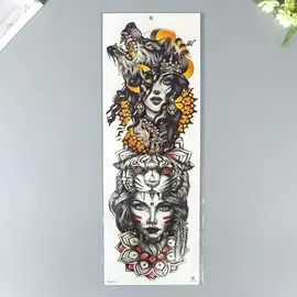 Татуировка на тело чёрная с цветом