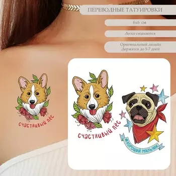 Татуировка на тело цветная двойная