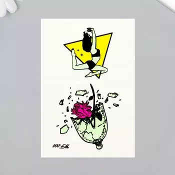 Переводные тату на тело светящиеся цветные