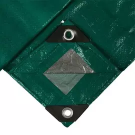 Тент защитный, 54 м, плотность 120 г/м, уф, люверсы шаг 1 м, зеленый/серебристый