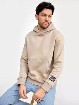 Теплое худи с карманом-кенгуру в оттенке