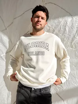 Свитшот молочного цвета с принтом florida
