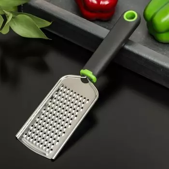 Терка для сыра мелкая доляна lime, 22,8 см, с ручкой, цвет черный