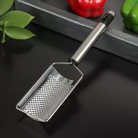 Терка для сыра мелкая доляна fargo, 2352 см, с ручкой, цвет серебристый
