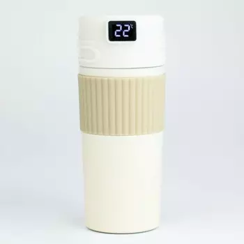 Термокружка, 400 мл, new design, сохраняет тепло 12 ч, термометр, сито