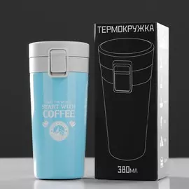 Термокружка coffee, 380 мл, сохраняет тепло 8 ч, с ситечком