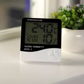 Термометр luazon ltr-14, электронный, датчик температуры, датчик влажности, белый