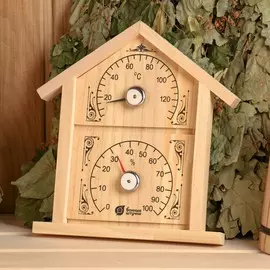 Термометр с гигрометром банная станция