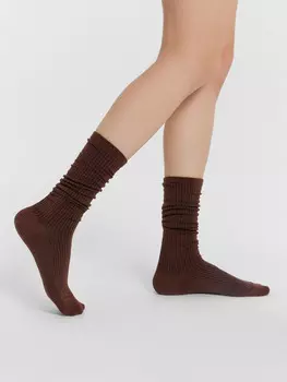Термоноски женские коричные высокие