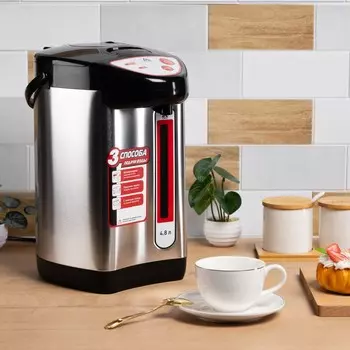 Термопот luazon let-4001, 4.8 л, 3 способа подачи воды, поддержка температуры, 750 вт