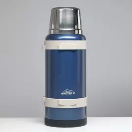 Термос мастер к volume, 3.2 л, с ситечком, с двумя кружками, сохраняет тепло 72 ч, нержавеющая сталь, синий