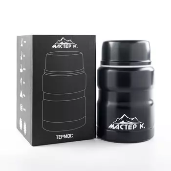 Термос для еды мастер к, 500 мл, 1015.5 см, нержавеющая сталь, черный