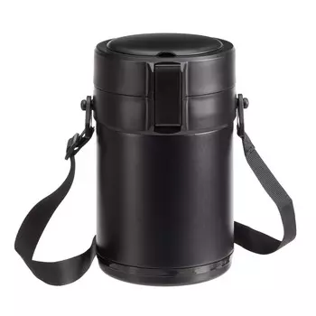 Термос для еды, 2.3 л, сохраняет тепло до 12 ч, нержавеющая сталь, пластик, черный