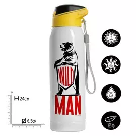 Термос с трубочкой wild man, 500 мл, сохраняет тепло 6-8 ч
