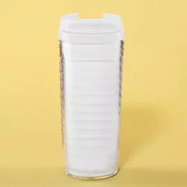 Термостакан под вставку белый ребристый