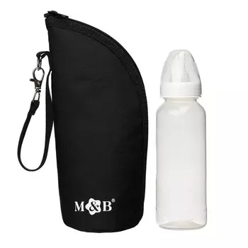 Термосумка для бутылочки m&b на молнии, черная