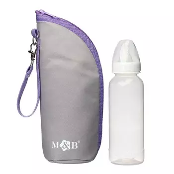 Термосумка для бутылочки m&b на молнии, серая