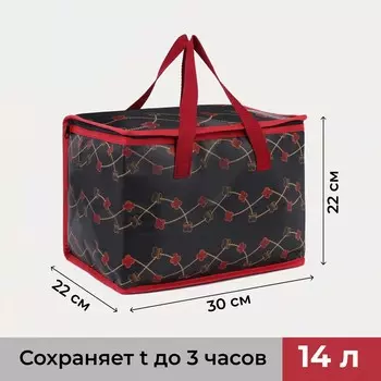 Термосумка на молнии, 14 л, цвет черный