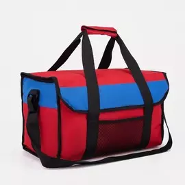 Термосумка на молнии, 29 л, цвет красный/синий