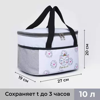 Термосумка на молнии, объем 10л, цвет серый