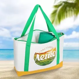 Термосумка пляжная с циновкой