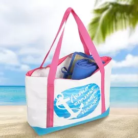 Термосумка пляжная с циновкой