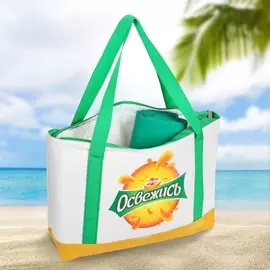 Термосумка пляжная с циновкой