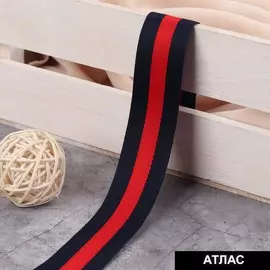 Тесьма-стропа лампас 25 мм, 10 ± 0,5 м, цвет красный/синий