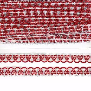 Тесьма плетеная красно-белый в рулоне 20 метров