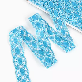 Тесьма плетеная, намотка по 20 метров, сине-белая